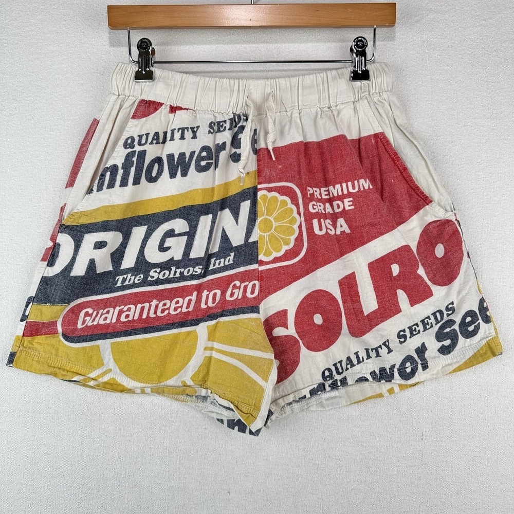 Junk Shop Sunflower Seed Flour Sack Drawstring Shorts Women's Small 28x3